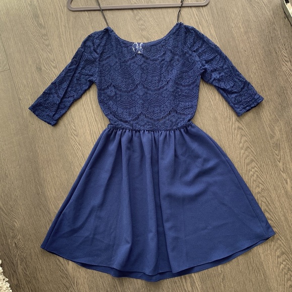 H&M Dress Dark Blue Sz 2 - Picture 2 of 4
